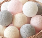 Lampki cotton ball 230V świecące kule 20 LED 6m zapowiedź jesieni