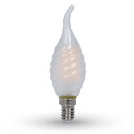 Żarówka LED 4W Filament E14 Mrożona Twist Świeczka Płomyk  6400K 400lm