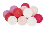 Lampki cotton ball na baterie świecące kule 20 LED 6m różany ogród