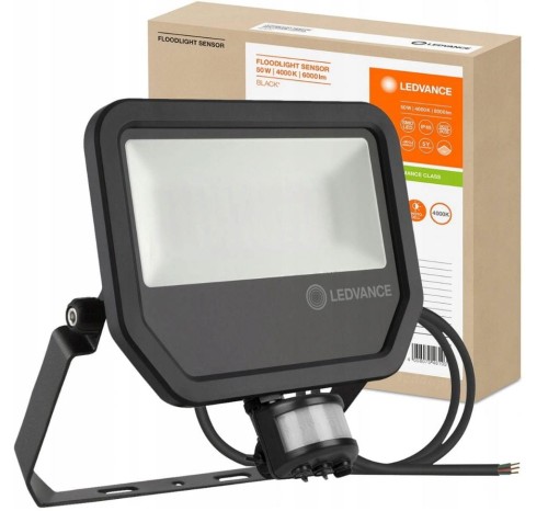 Led-Byt.pl naświetlacz halogen led 50W 100W ledvance osram slim czarny IP65 wodoodporny czujnik czujnikiem ruchu PIR.JPG