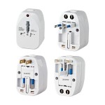 Uniwersalny Adapter Podróżny z zabezpieczeniem  EU UK USA