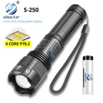 Latarka CREE XH-P70 2300lm ZOOM ładowarki pudełko ZESTAW