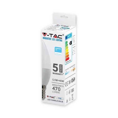 Led-Byt.pl żarówka LED e14 świeczka ciepła 3000K 470lm 5,5W = 40W samsung.JPG