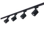 Szynoprzewód listwa szynowa + 4x lampa GU10 czarna 2m KOMPLET