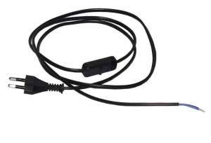 Przewód zasilający 2m. z wtyczką i włącznikiem