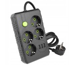 Listwa zasilająca 4x 230V 3x USB przedłużacz 2m.  wyłącznik