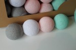 Lampki cotton ball 230V świecące kule 20 LED 6m zapowiedź jesieni 2
