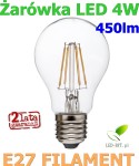 Żarówka LED 4W 230V E27 FILAMENT RETRO