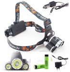 Latarka czołowa BORUIT 3x CREE XM-L2 U2 ZESTAW