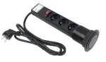 Gniazdo chowane w blat - Power Port CZARNY