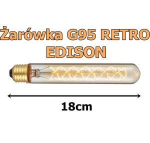 Żarówka węglowa LOFT RETRO 40W 230V E27 ŻÓŁTA