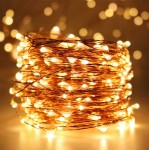 Lampki choinkowe na baterie 50 LED na drucie CIEPŁE