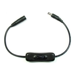 Włącznik przelotowy na kablu z końcówką 2.1/5.5 biały/czarny