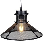 Lampa wisząca SIATKA LOFT VT-7252 Ø290 mm CZARNA