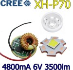 Dioda CREE XH-P70 Cool/Warm White 6V 28,8W PCB 20/16mm + DRIVER + KOLIMATOR 5st. biała